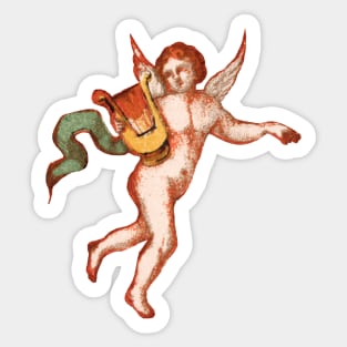 Vintage Flying Cherub Sticker